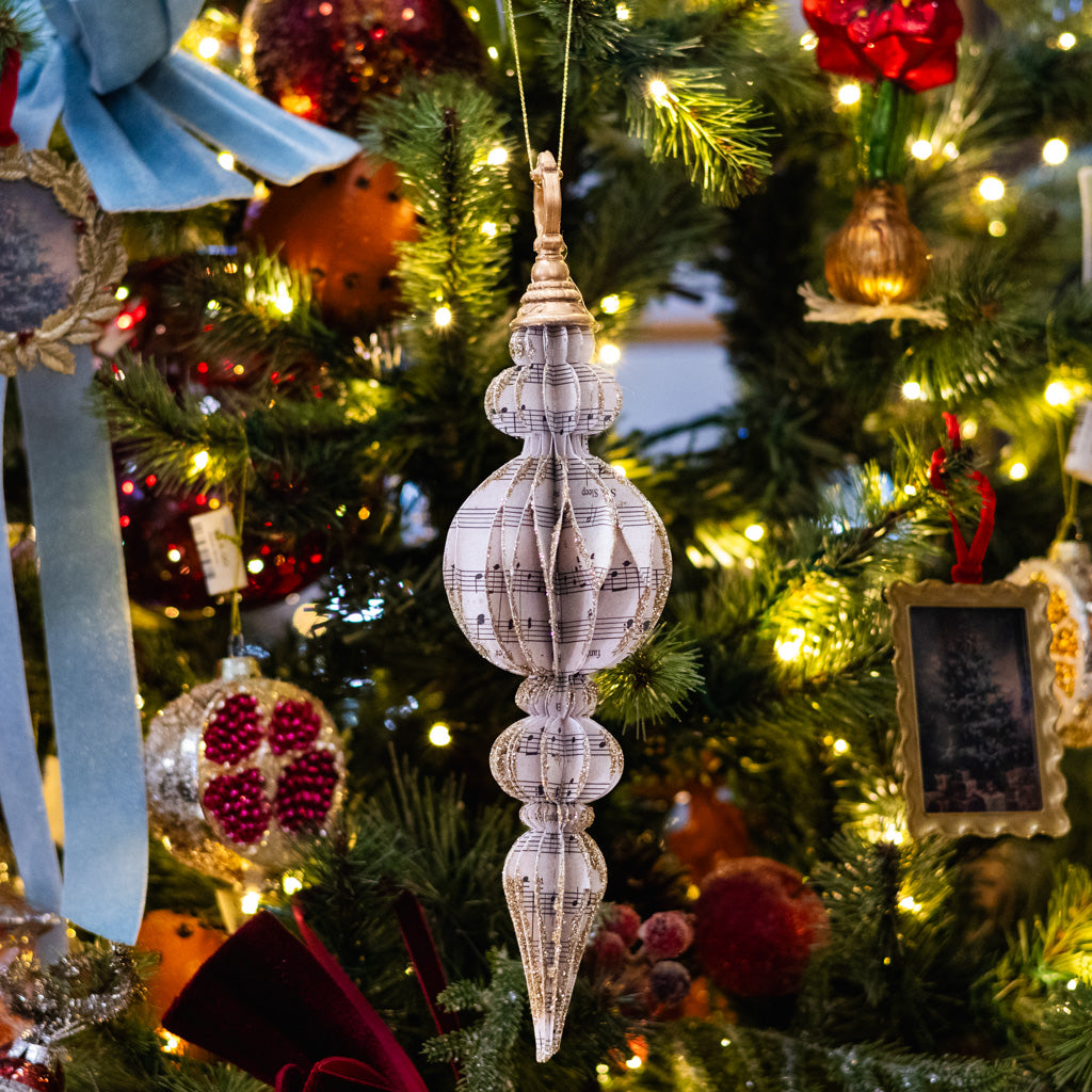 Large Cardboard Music Notes Finial Ornament