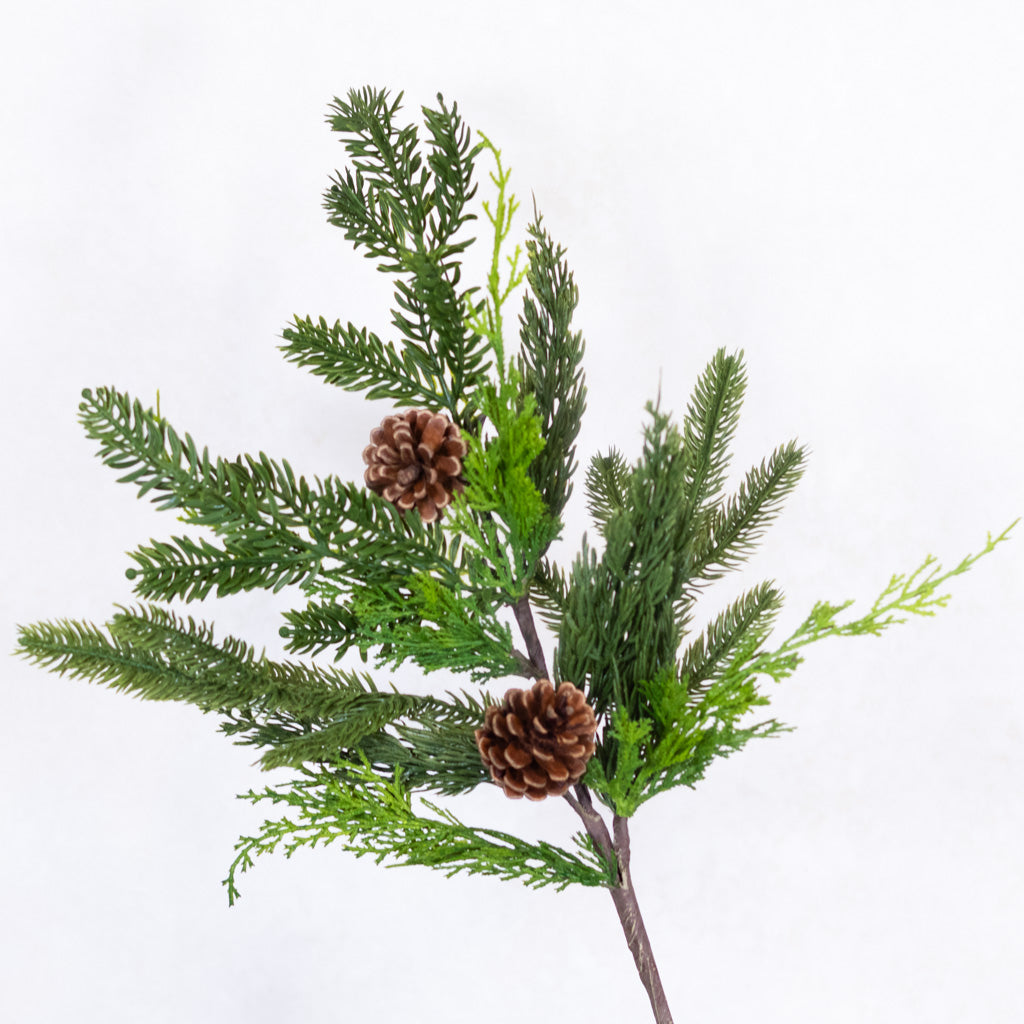 Real Touch Cedar Spruce Cone Spray