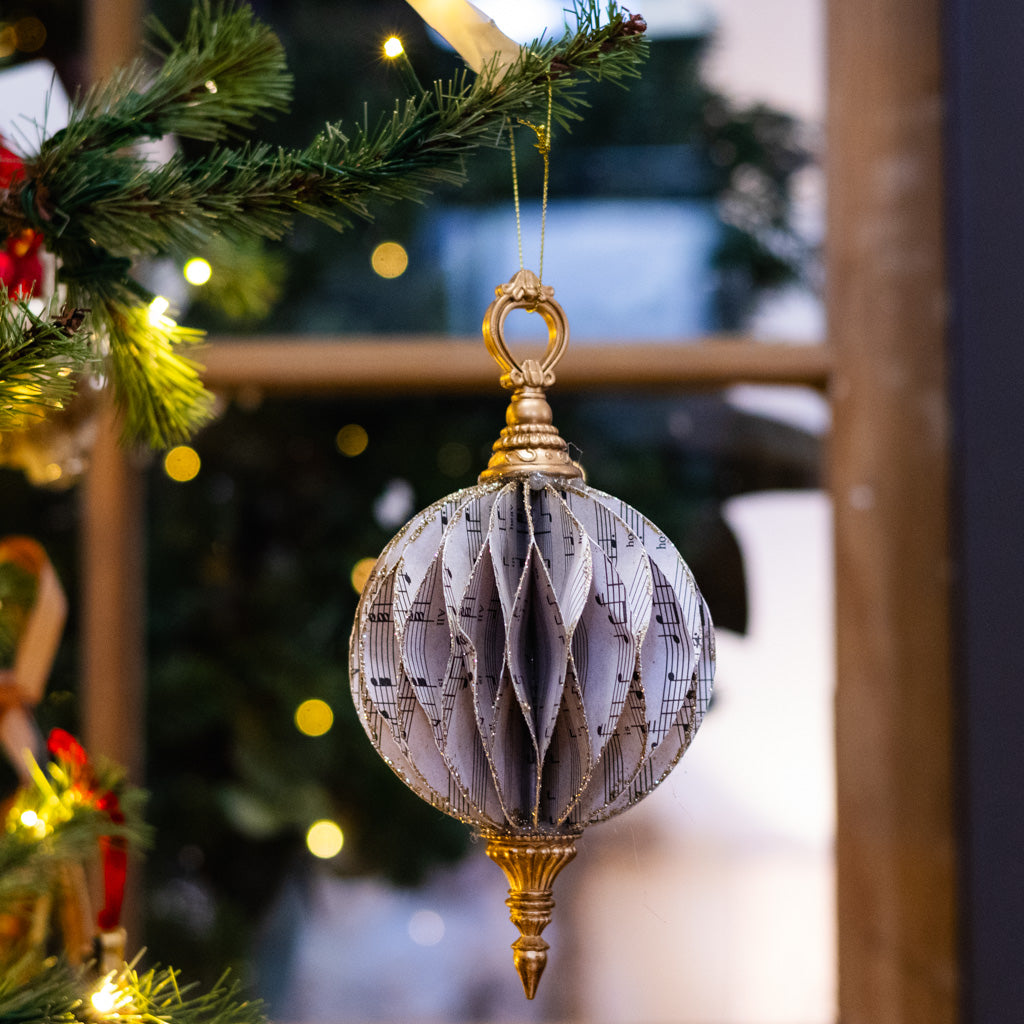 Small Cardboard Music Notes Finial Ornament