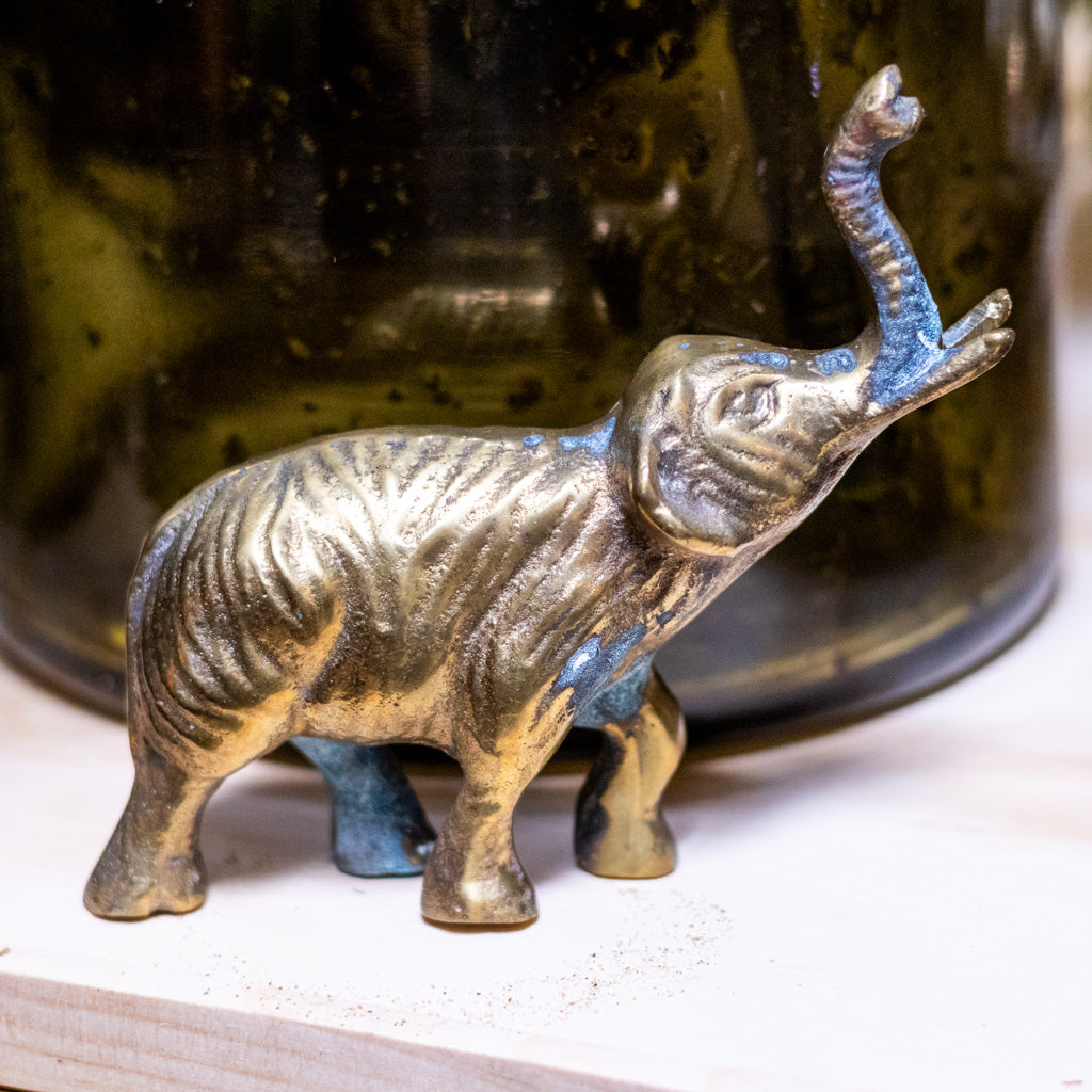 Small Vintage Brass Elephant