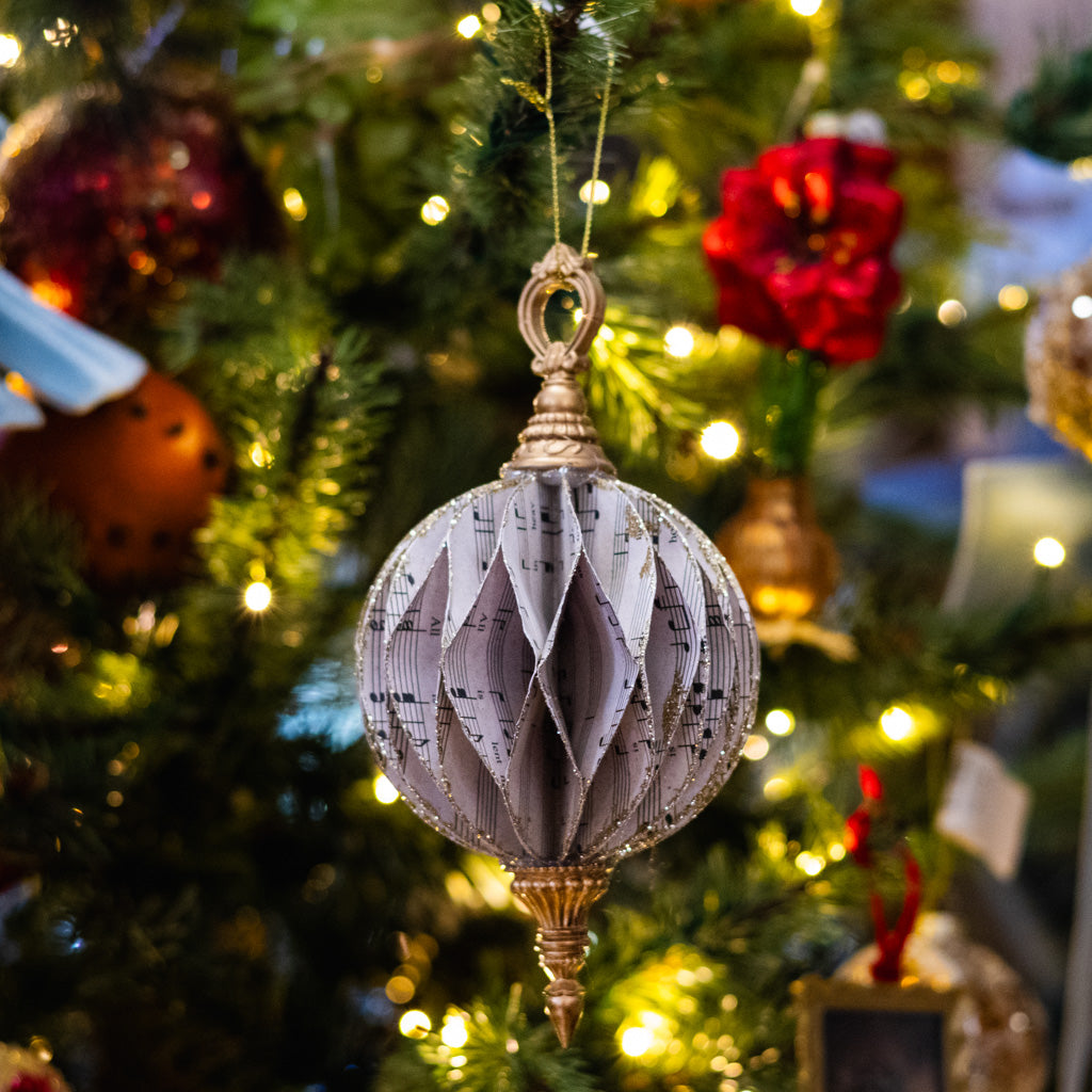 Small Cardboard Music Notes Finial Ornament