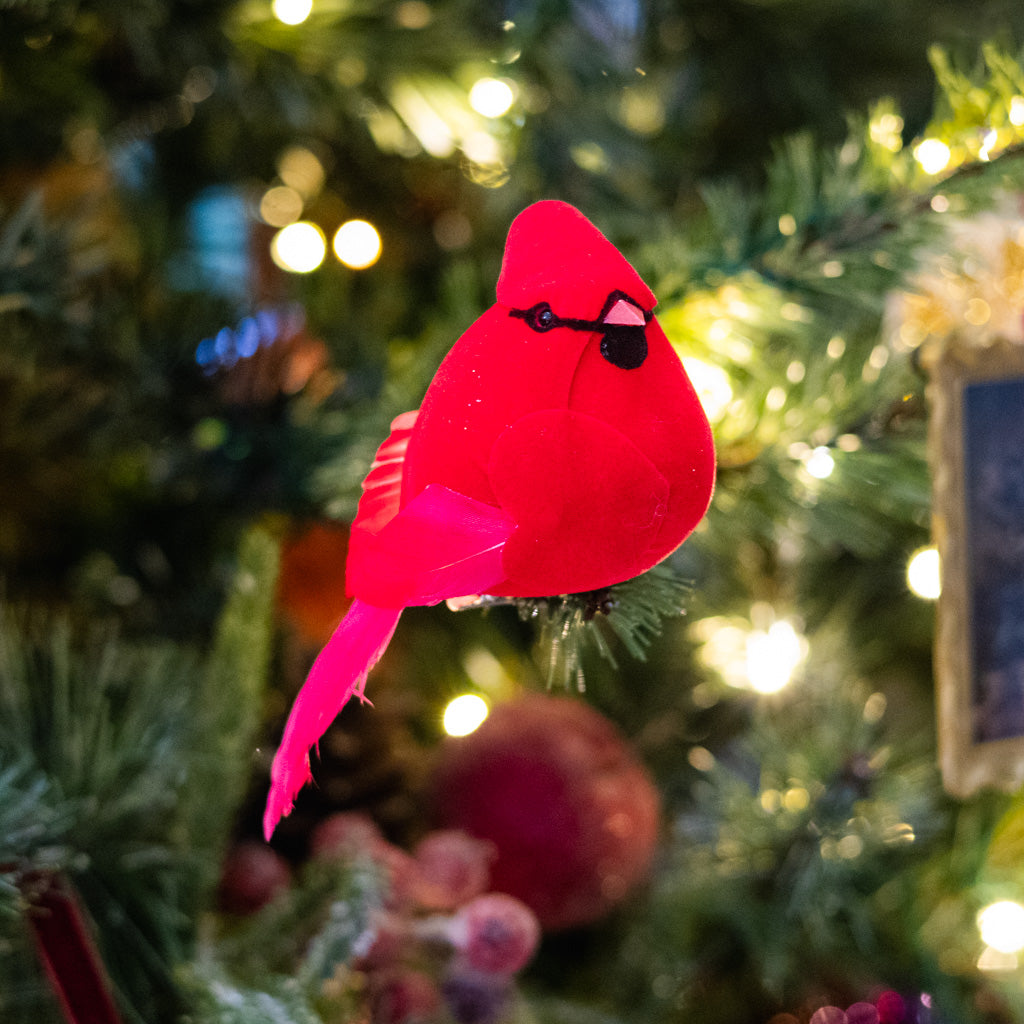 Jolly Velvet Red Cardinal Clip Ornament
