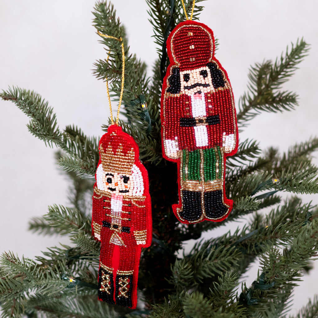 Beaded Nutcracker Ornament Red Hat