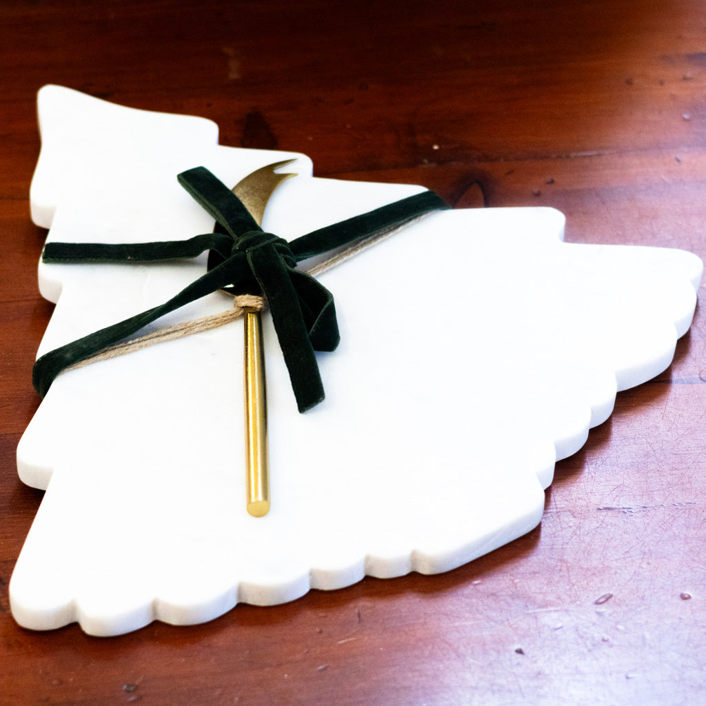 Marble Tree Serving Board with Knife