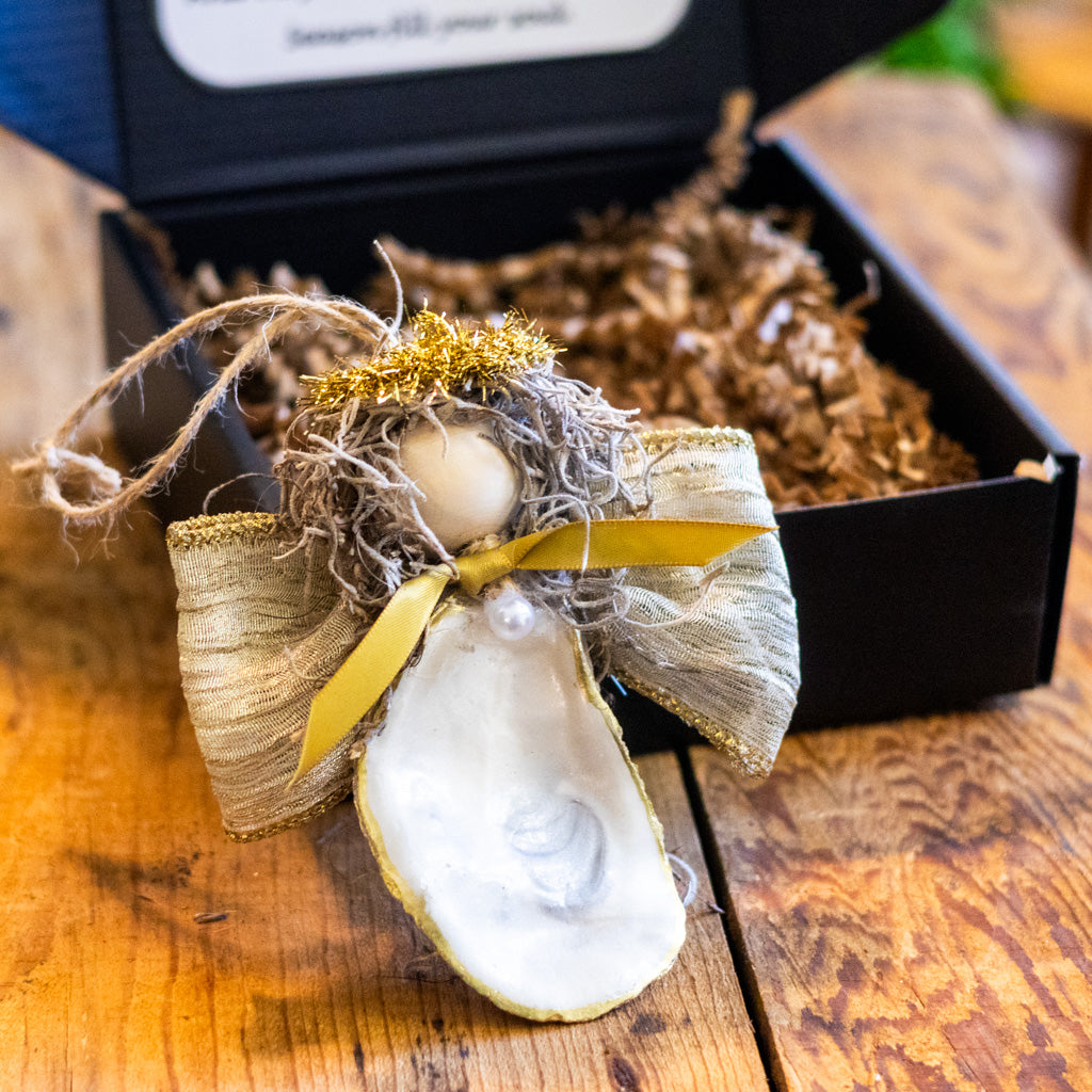 Oyster Shell Angel Ornament