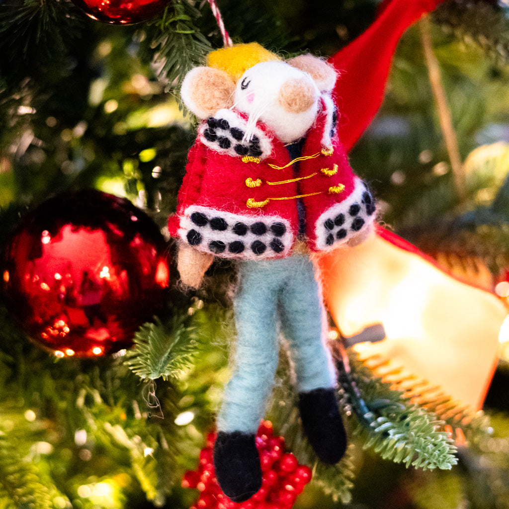 Felt Regal Mouse Red Jacket Ornament