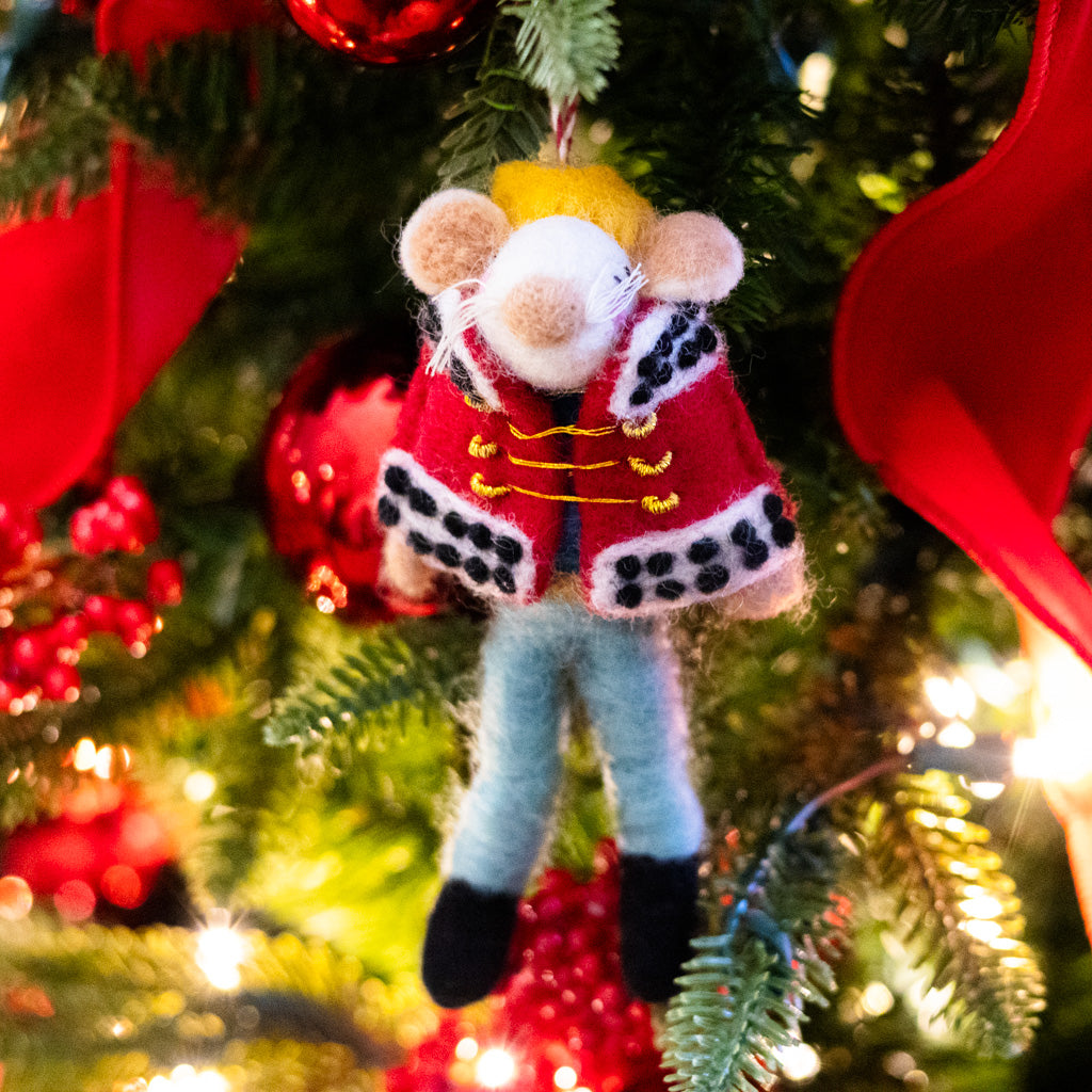 Felt Regal Mouse Red Jacket Ornament