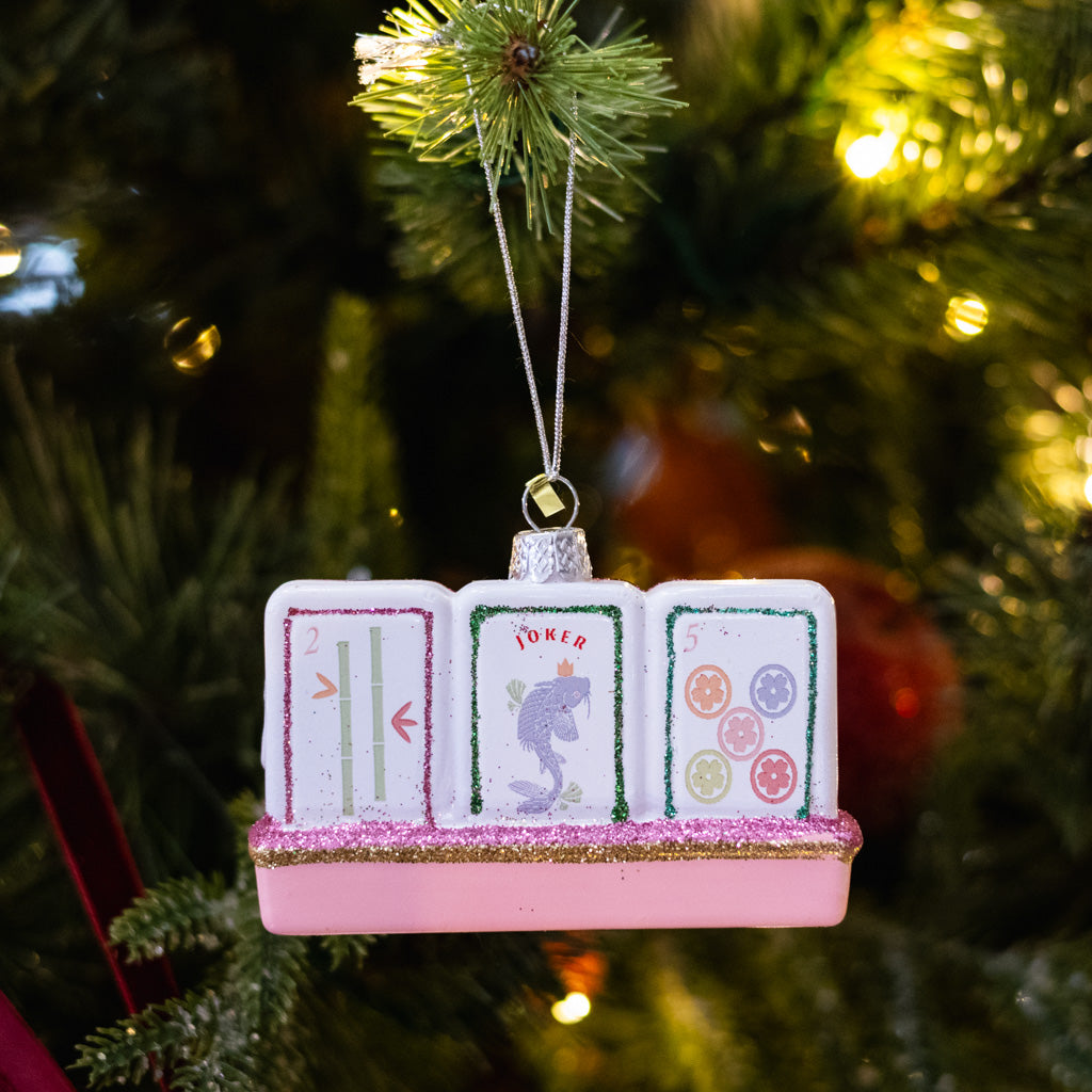 Mahjong Glass Tile Ornament