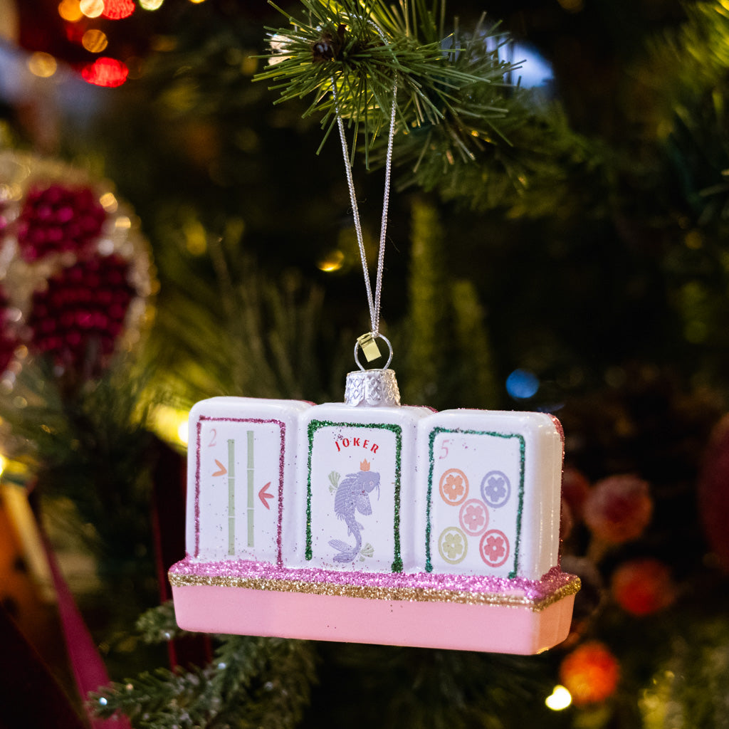 Mahjong Glass Tile Ornament