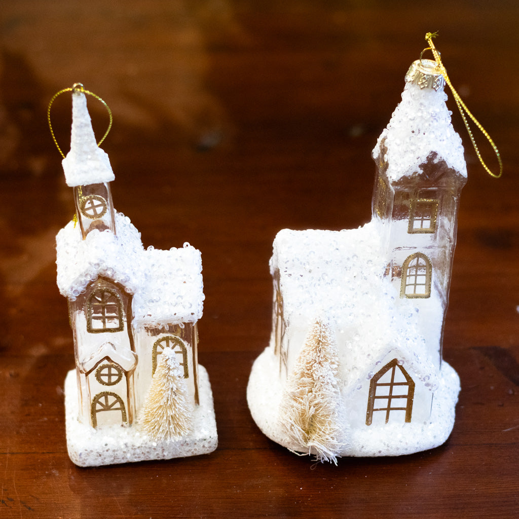 White Gold Church Ornament Medium