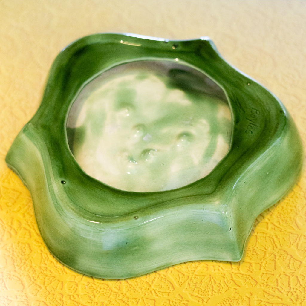 MCM Green Ceramic Trivet Dish