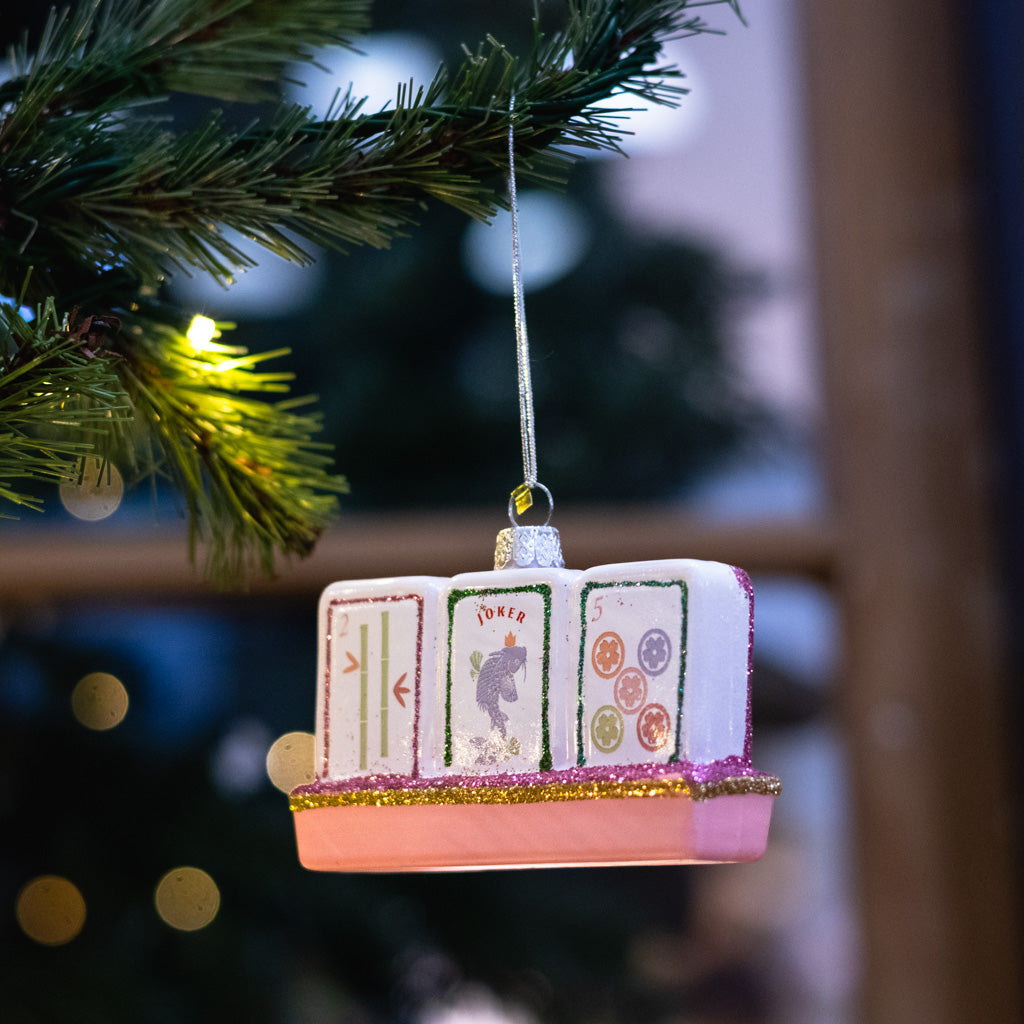 Mahjong Glass Tile Ornament
