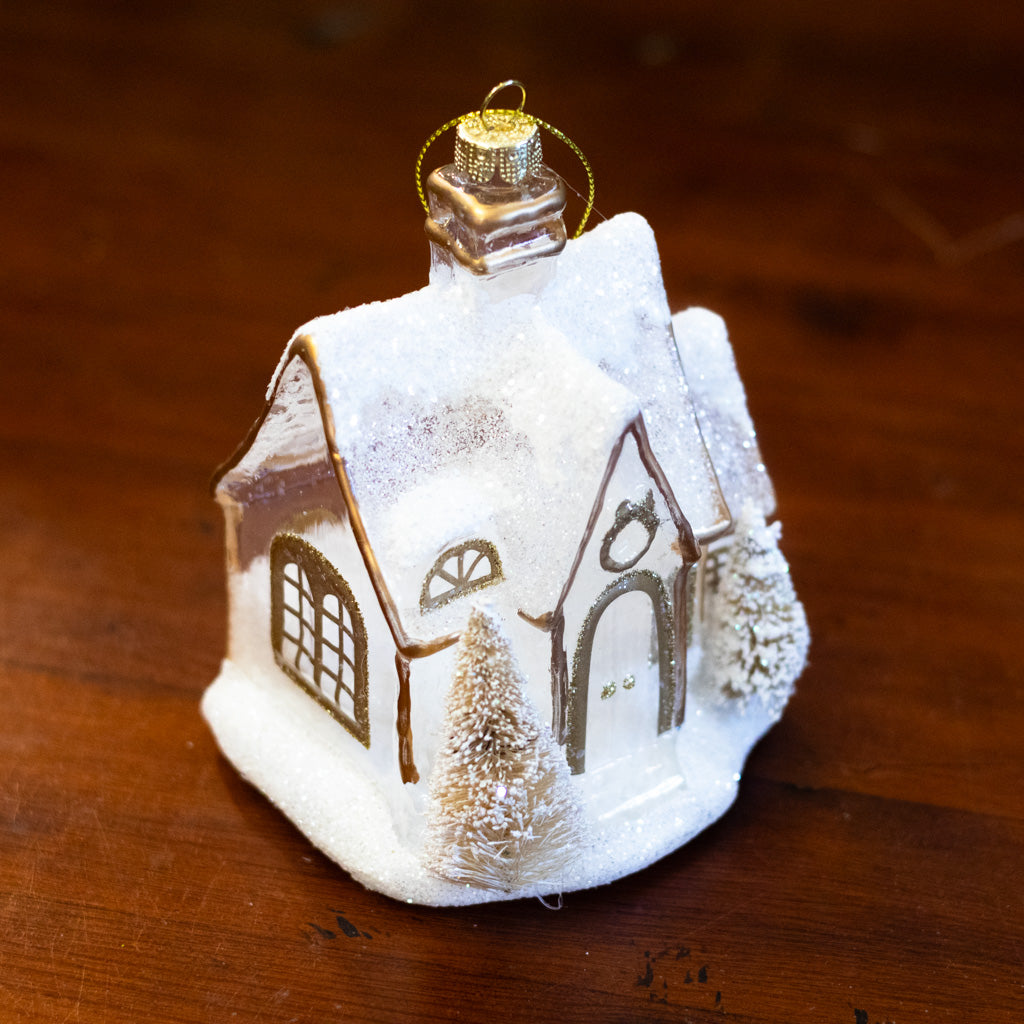 Gingerbread Glass House Ornament Large