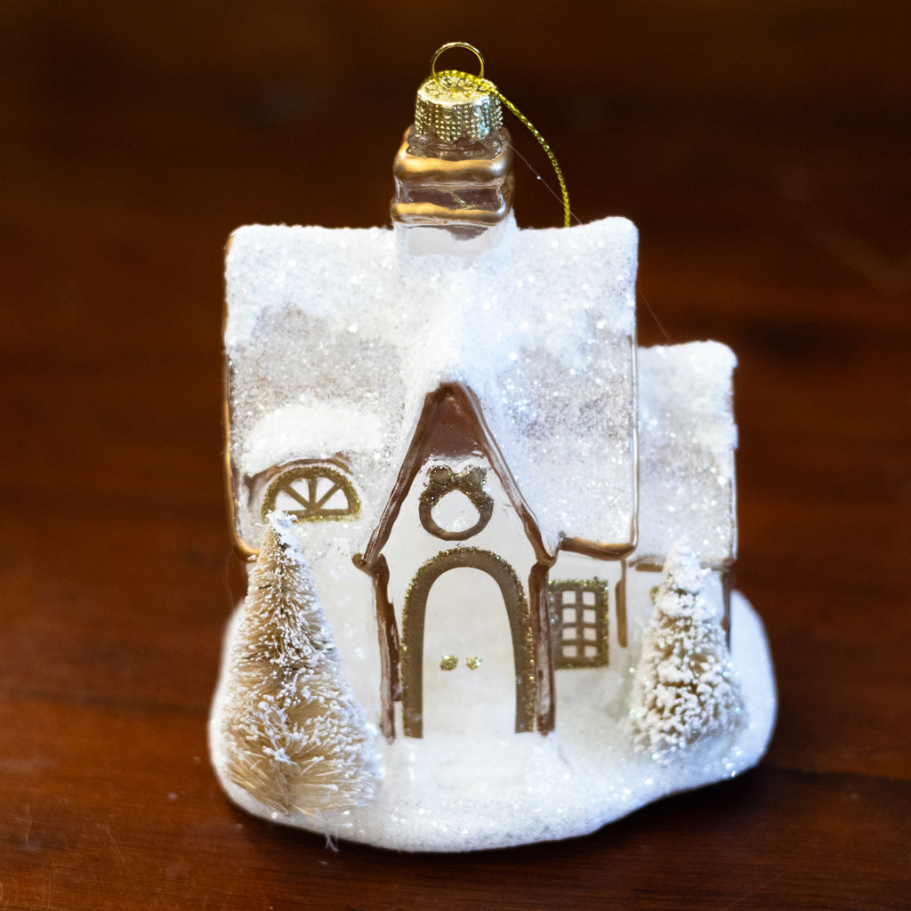 Gingerbread Glass House Ornament Large