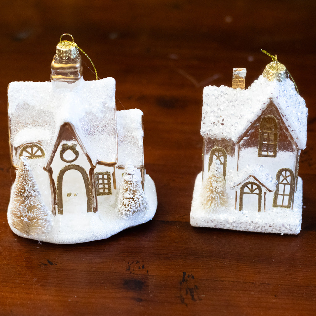Gingerbread Glass House Ornament Large