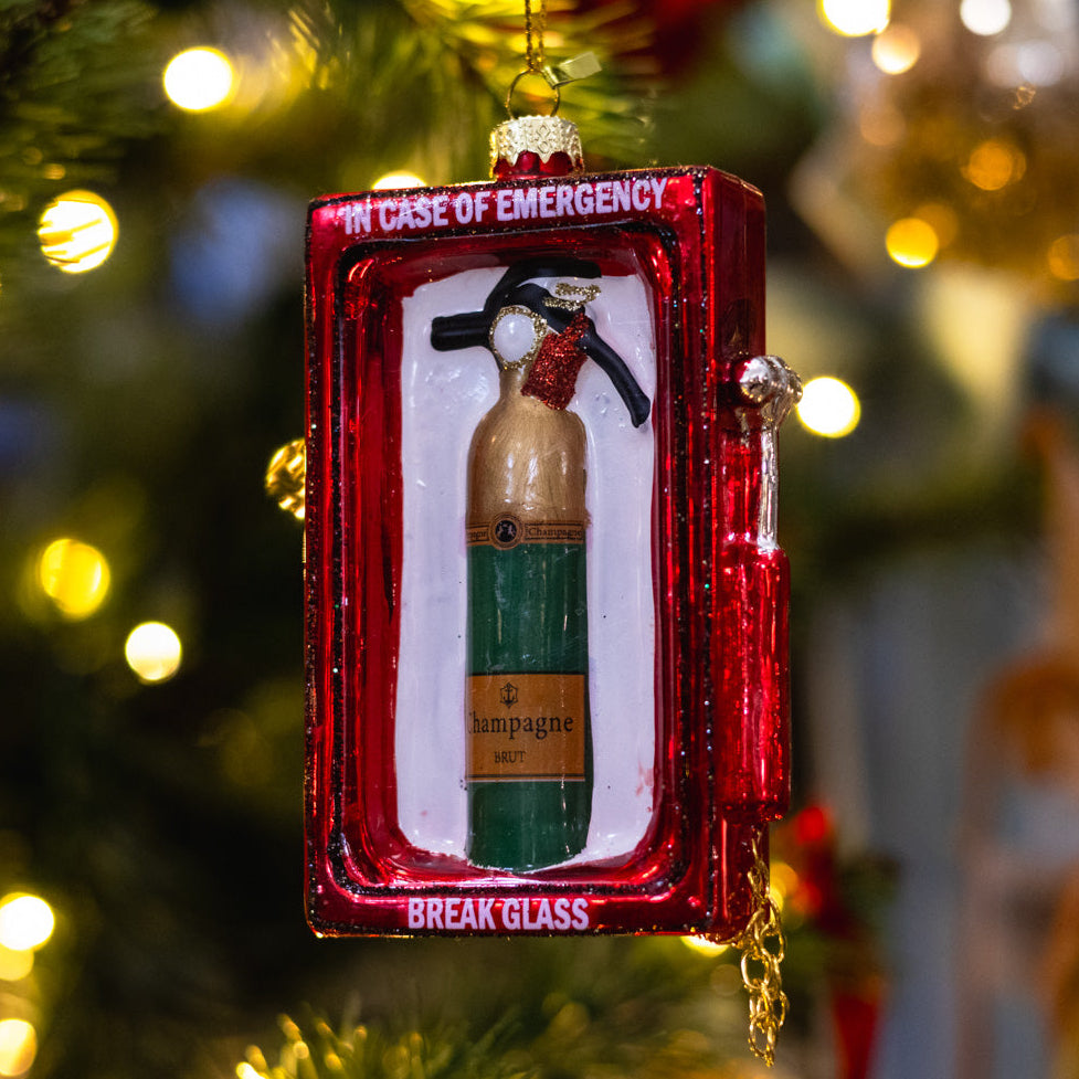 Champagne Emergency Glass Ornament