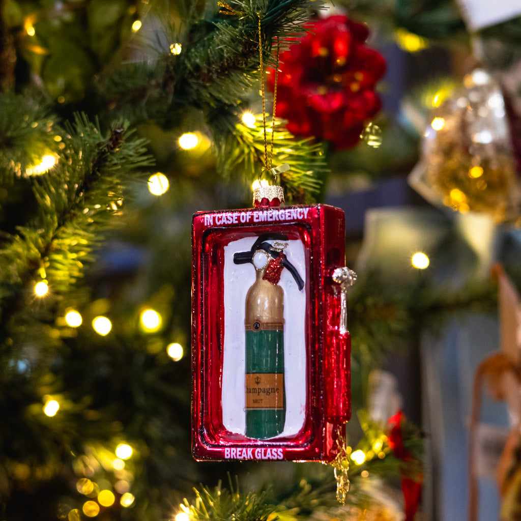 Champagne Emergency Glass Ornament