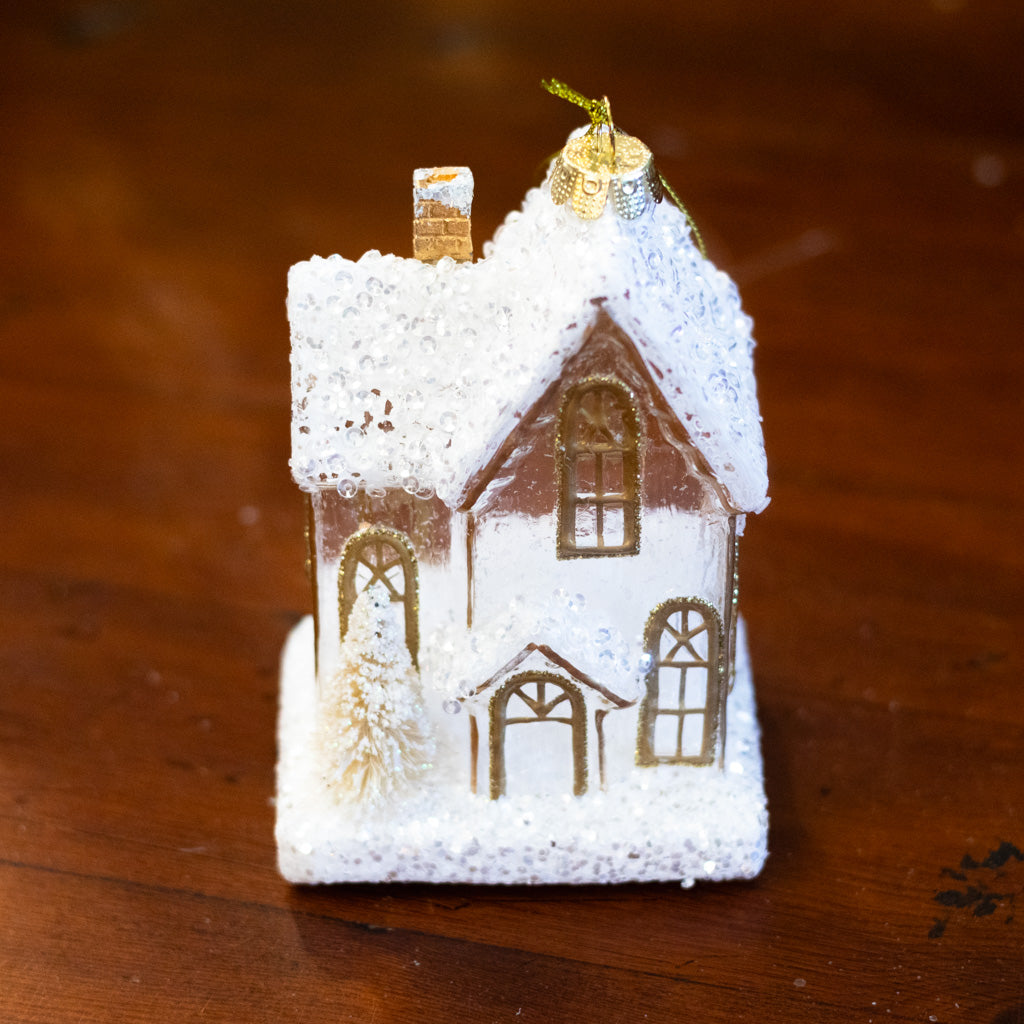 Gingerbread Glass House Ornament Small