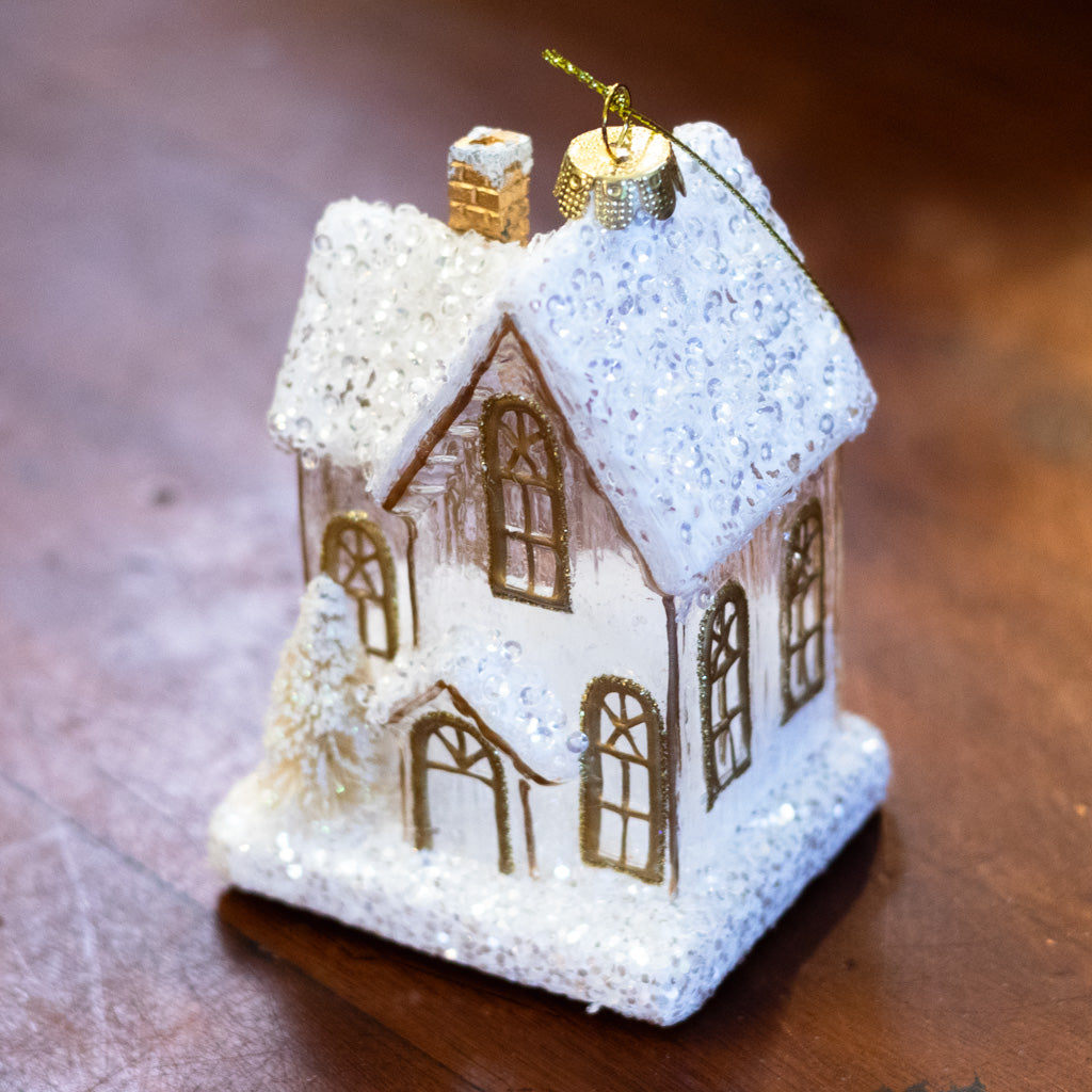 Gingerbread Glass House Ornament Small