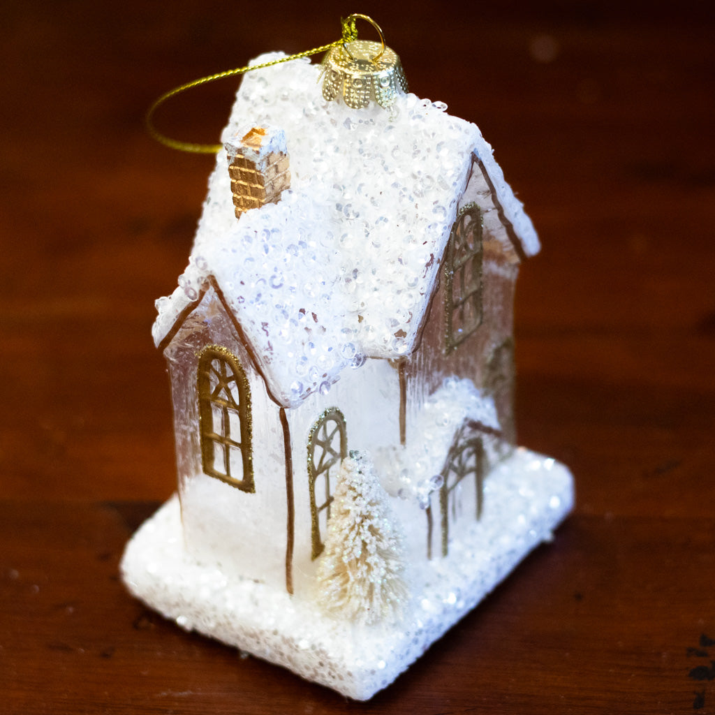 Gingerbread Glass House Ornament Small
