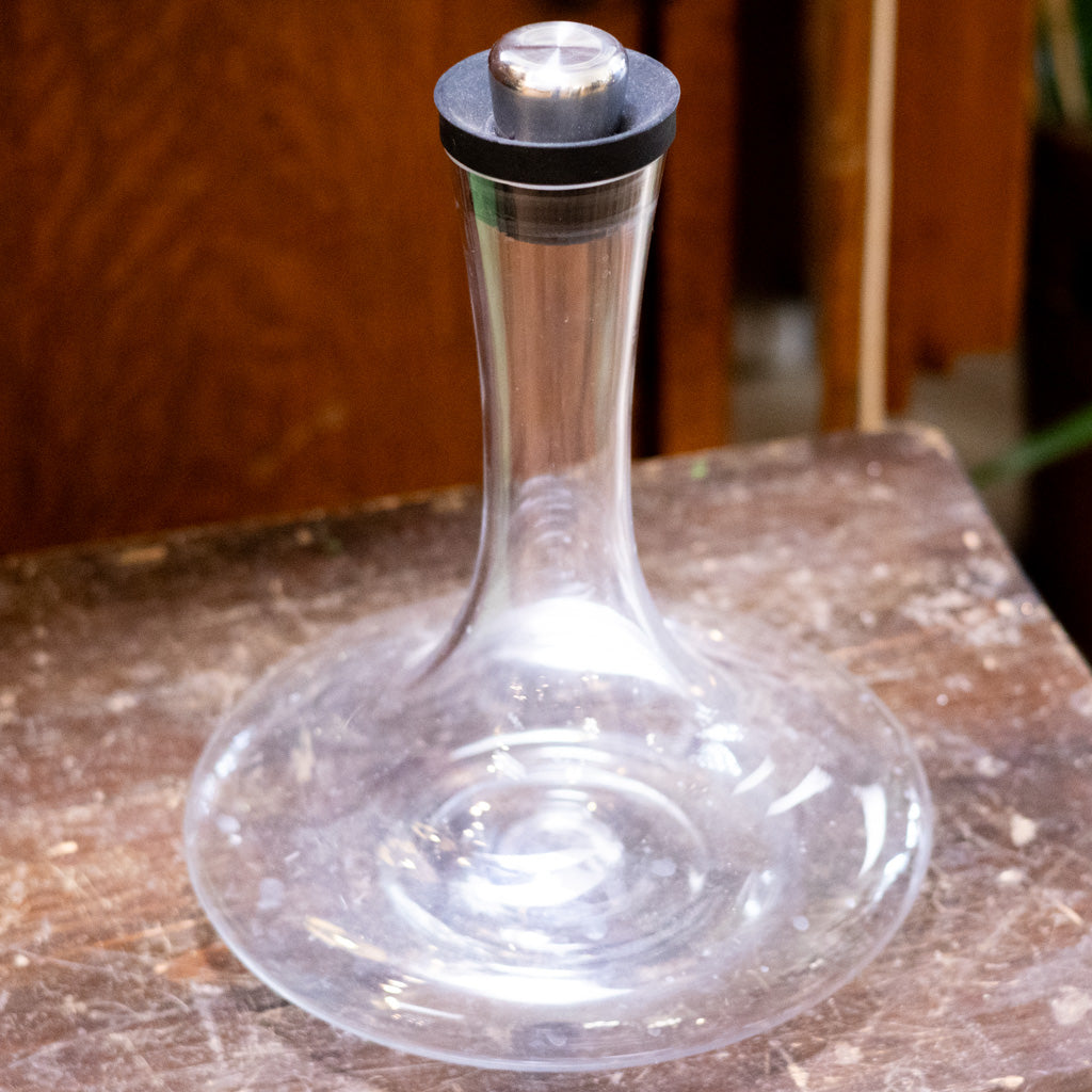 Mid Century Modern Glass Decanter with Stopper
