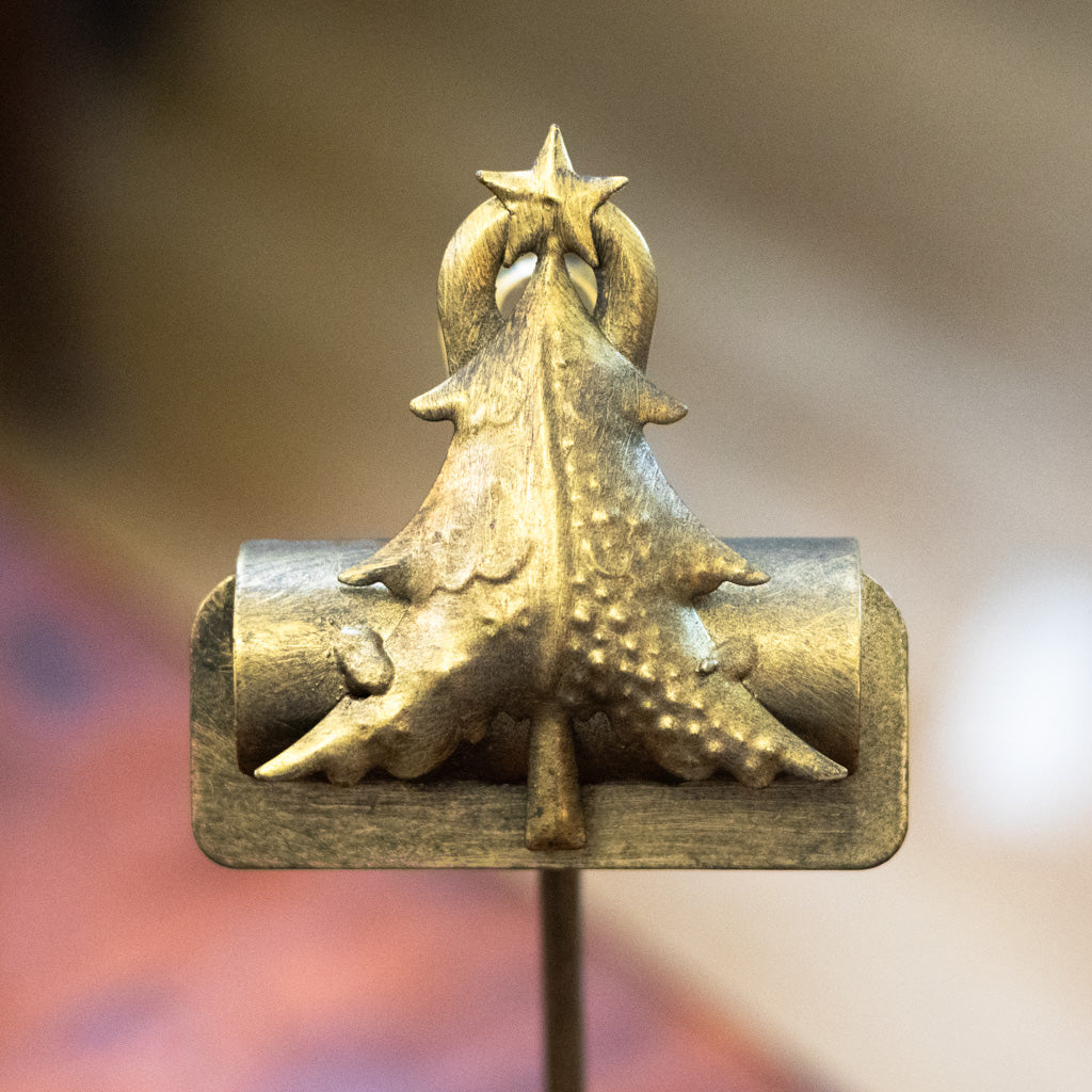 Small Metal Christmas Tree Card Clip on Stand