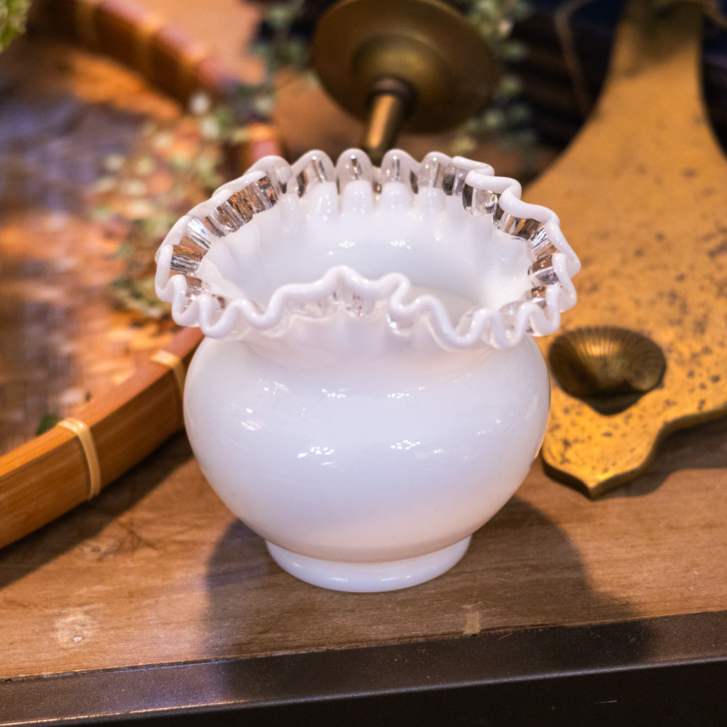 Fenton White Milk Glass Vase