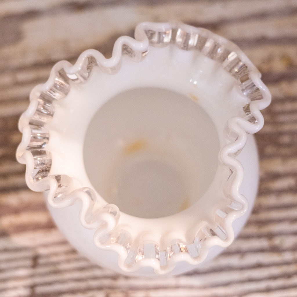 Fenton White Milk Glass Vase