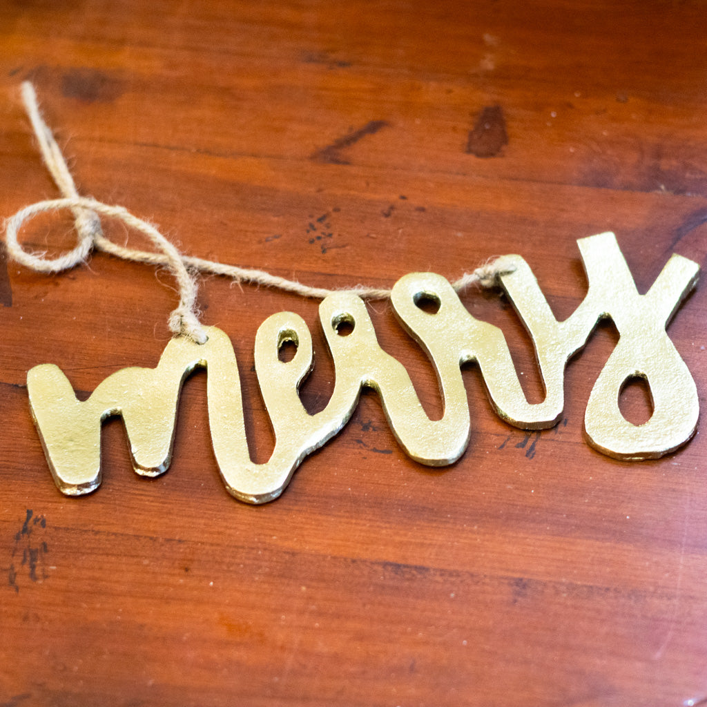 Gold Merry Sign