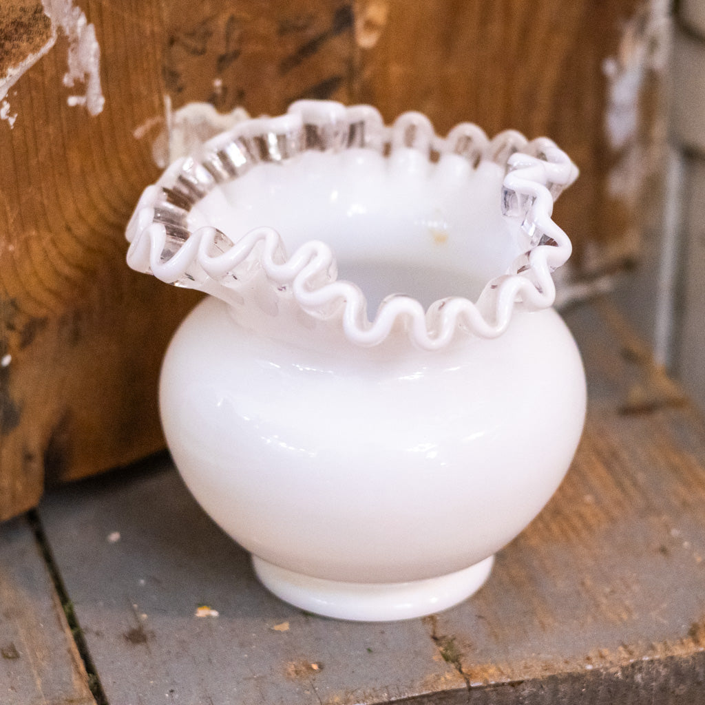 Fenton White Milk Glass Vase