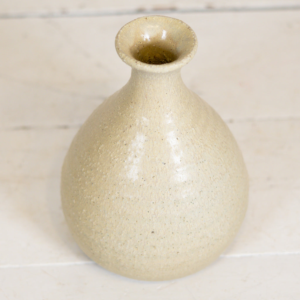 Stoneware Vase Sage Green Brown Tall