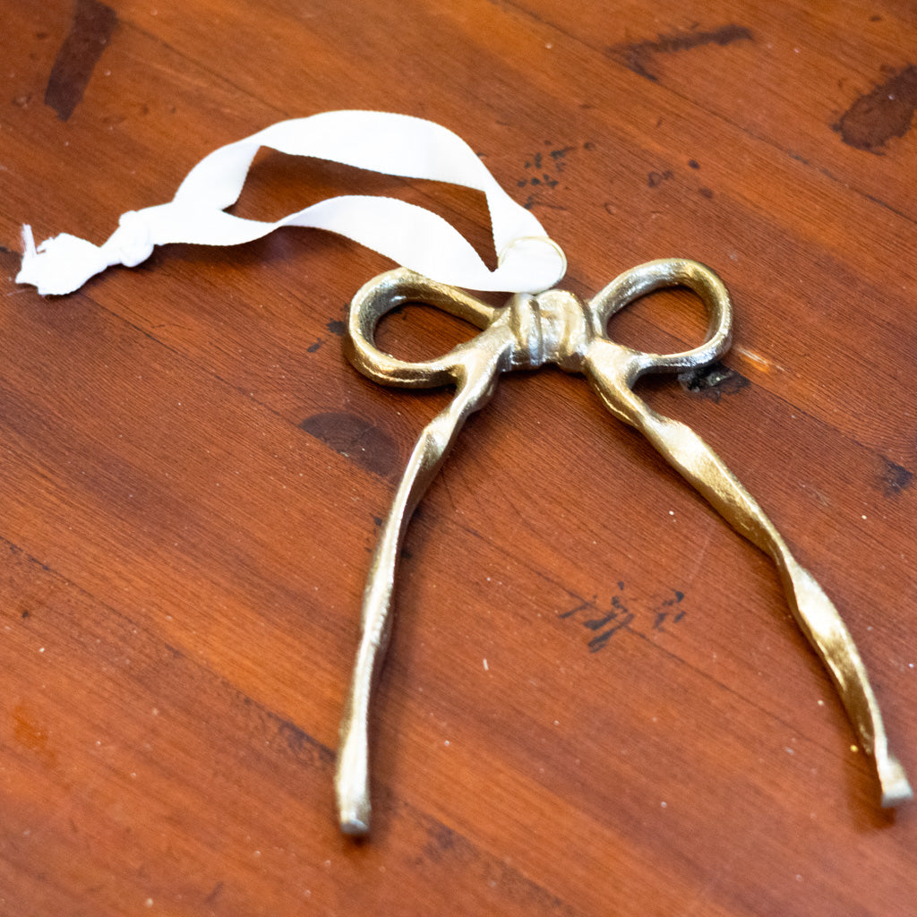 Gold Hanging Ribbon Ornament