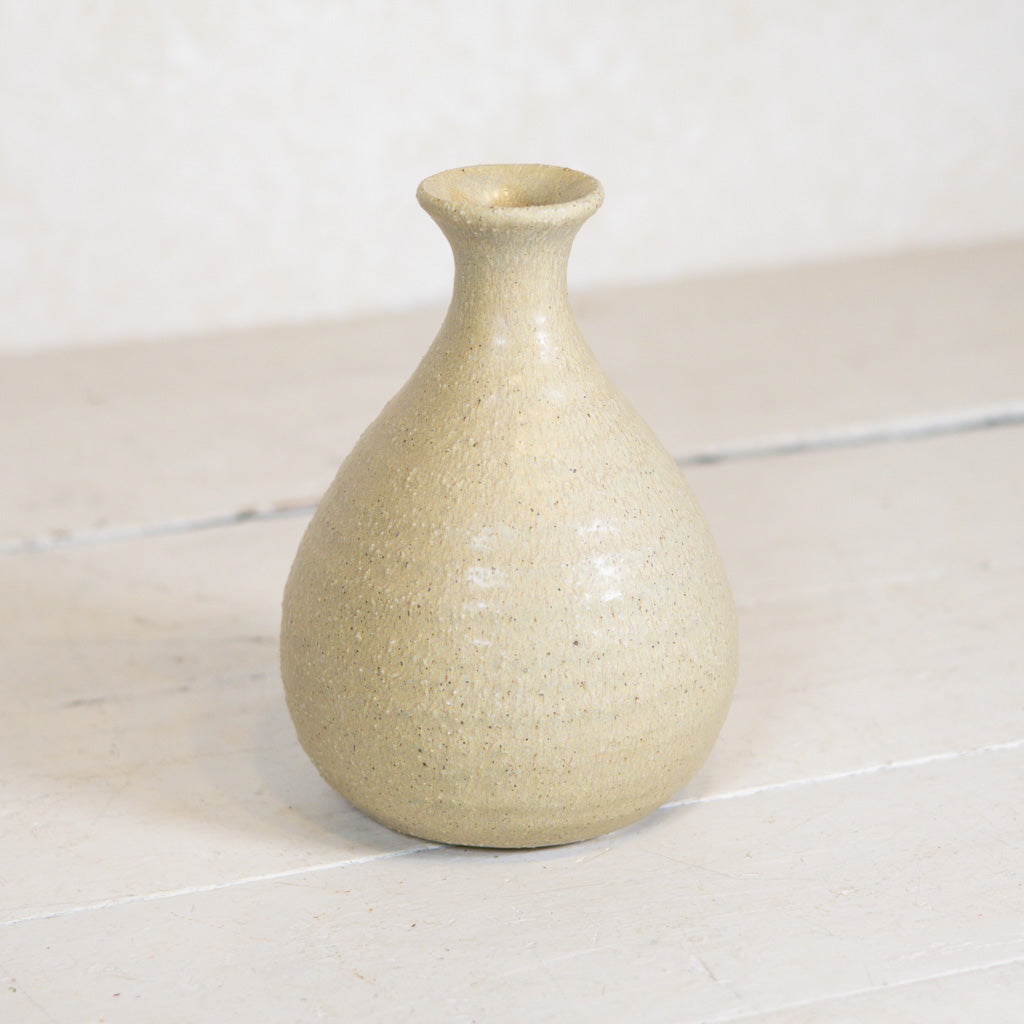 Stoneware Vase Sage Green Brown Tall