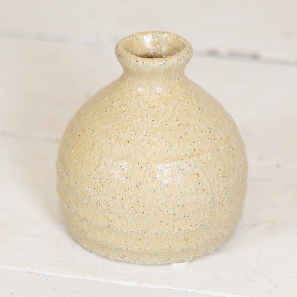 Stoneware Vase Sage Green Brown Small