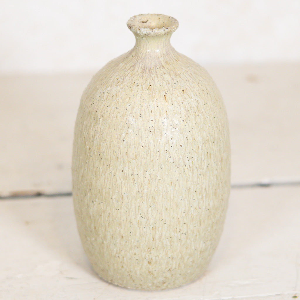 Stoneware Vase Sage Green Brown Medium