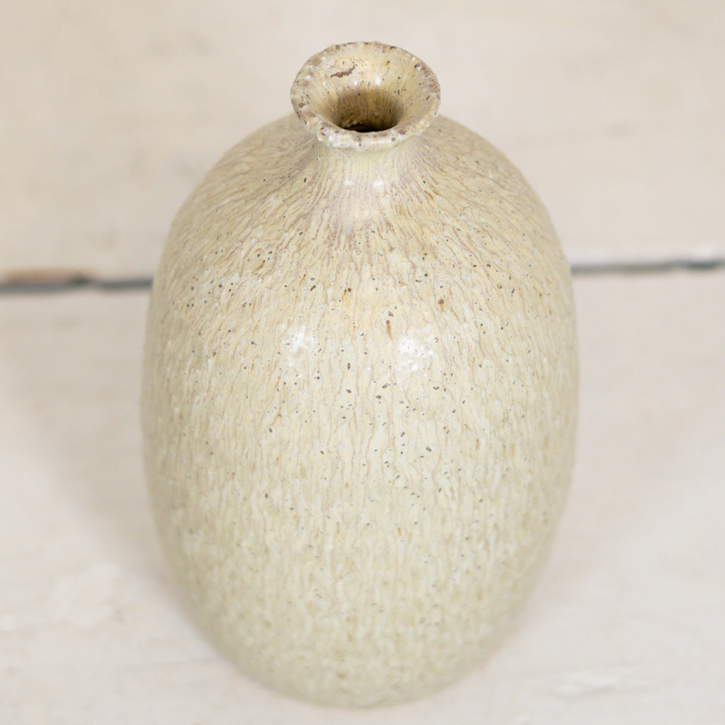 Stoneware Vase Sage Green Brown Medium