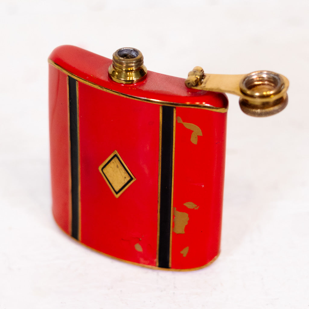 Red/Black Deco Hip Flask