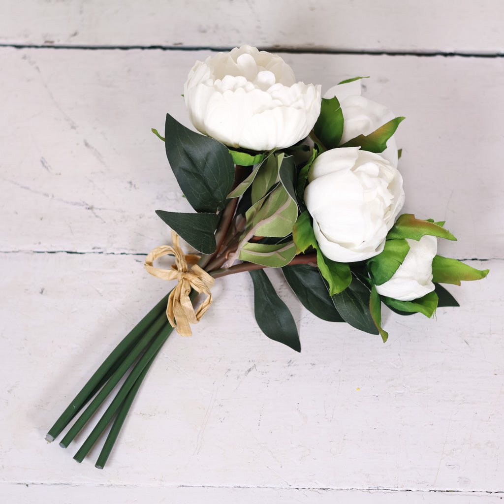 Real Touch White Peony Bundle