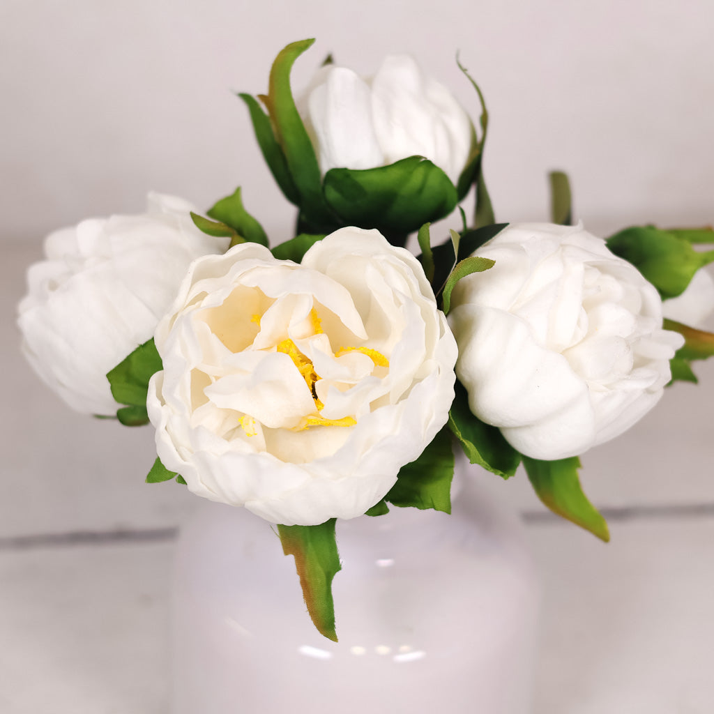 Real Touch White Peony Bundle