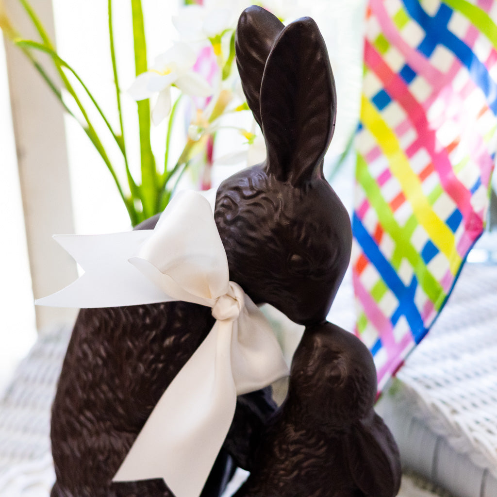 Resin Chocolate Bunny with Baby
