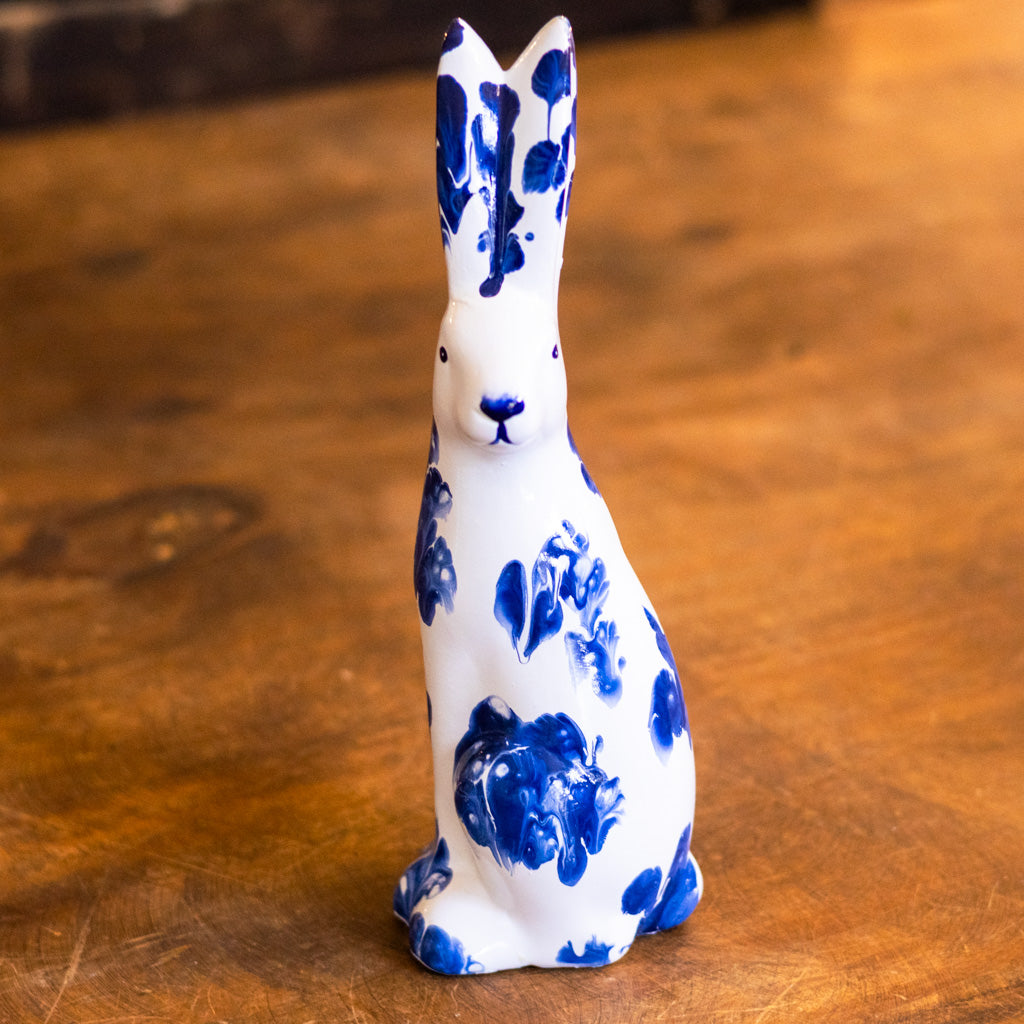 Blue White Tall Bunny Paws Side