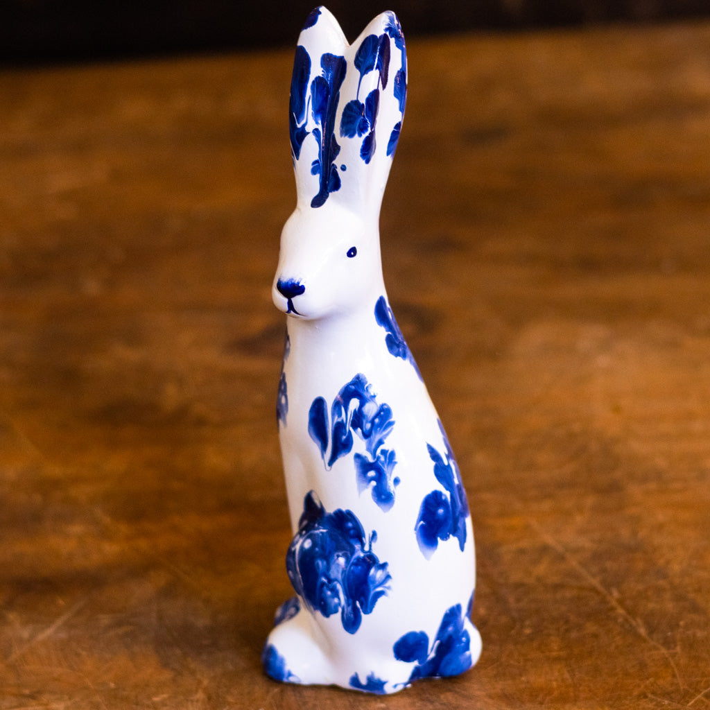 Blue White Tall Bunny Paws Side
