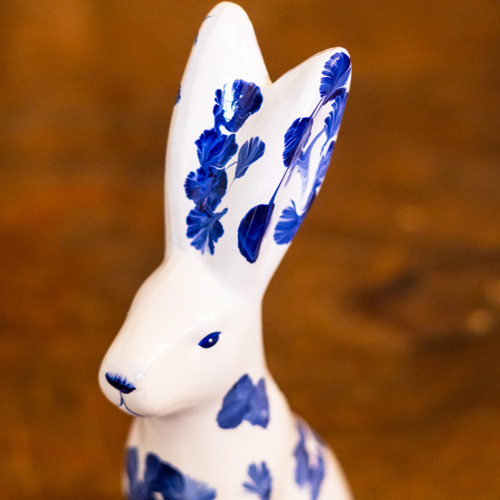 Blue White Tall Bunny Paws Front
