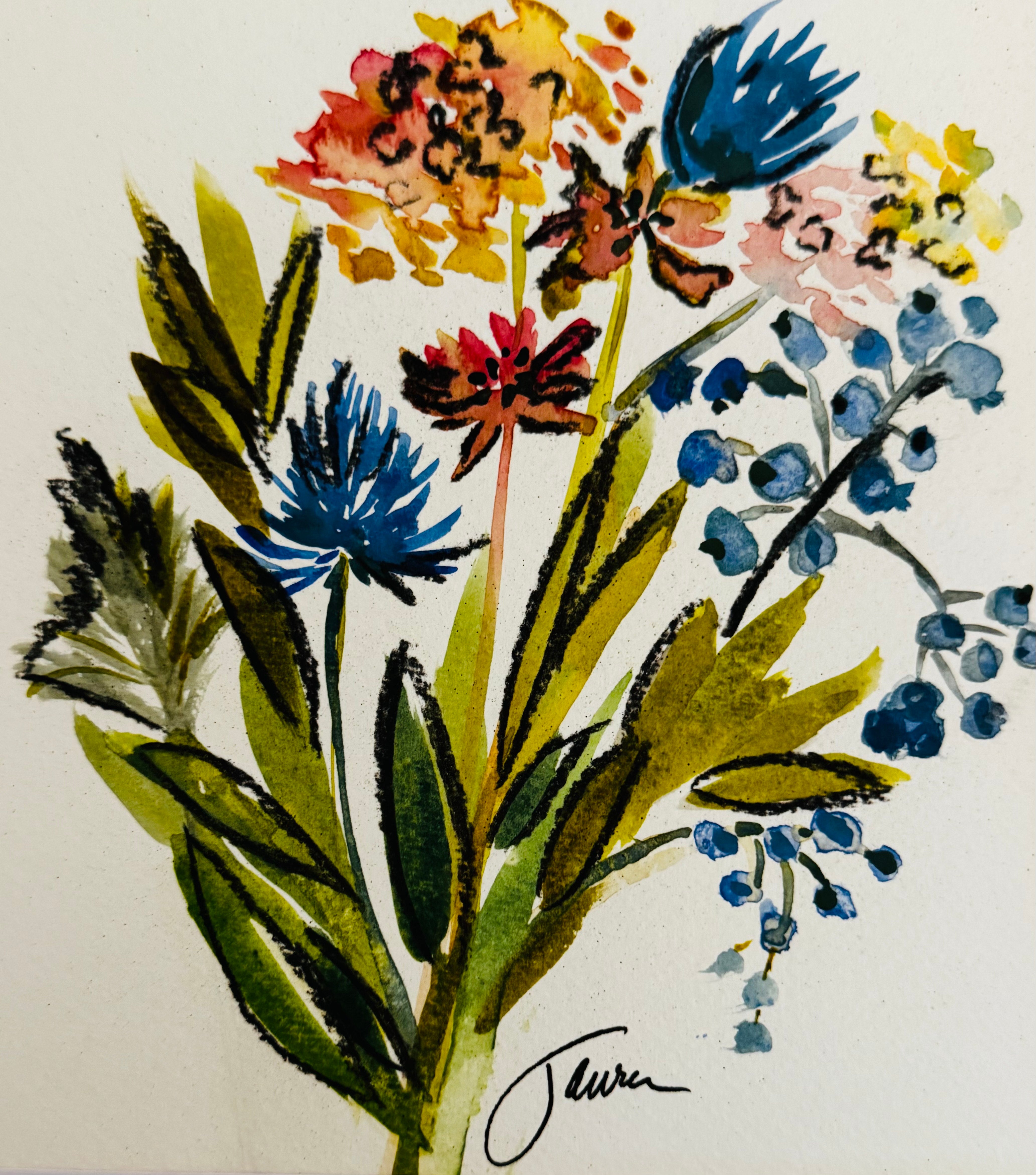 10.15.2025 @ 11AM | Watercolor & Charcoal Florals Workshop with Guest Artist Lauren Arsenault