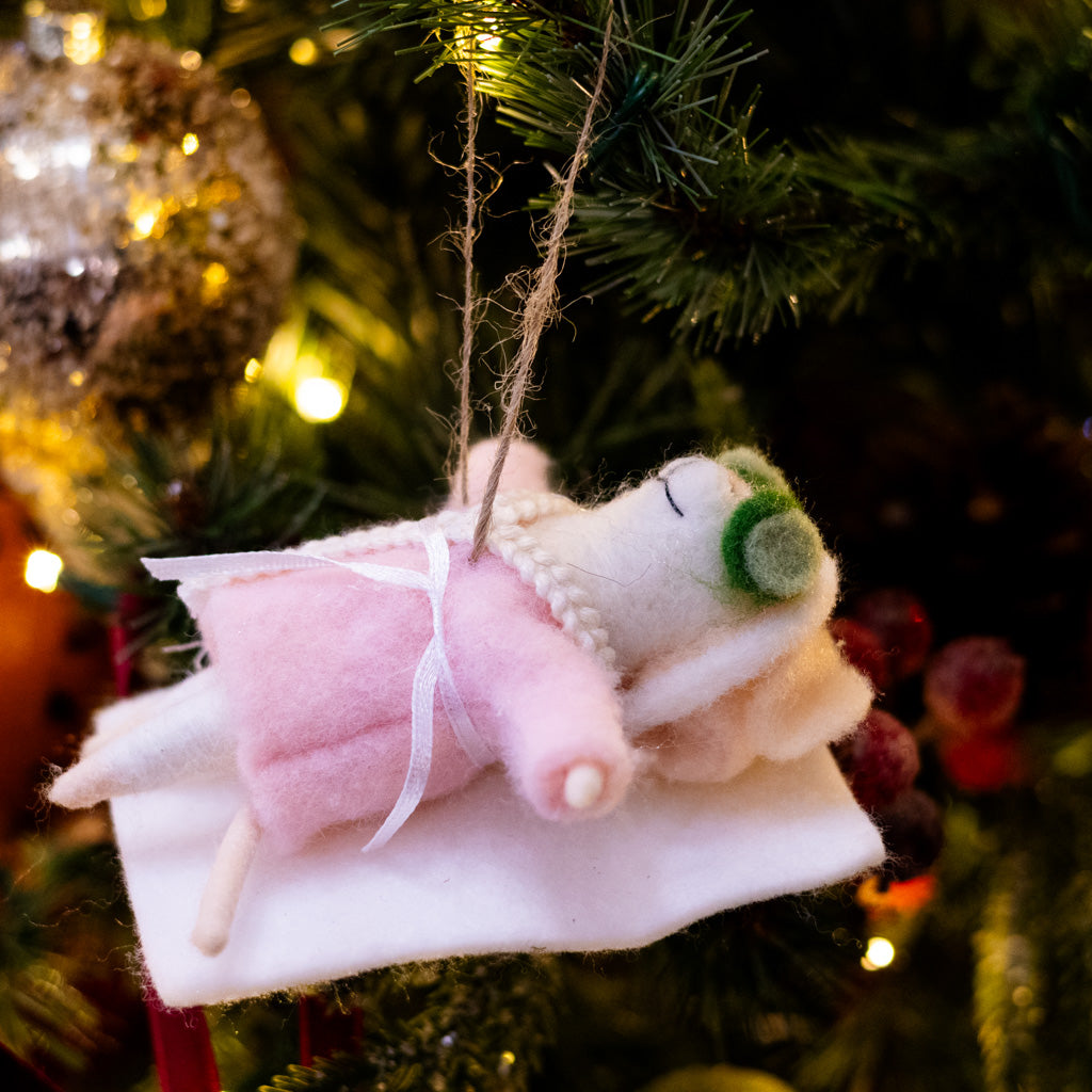 Spa Day Mat Mouse Ornament
