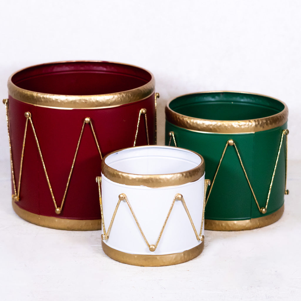 Metal White Drum Container