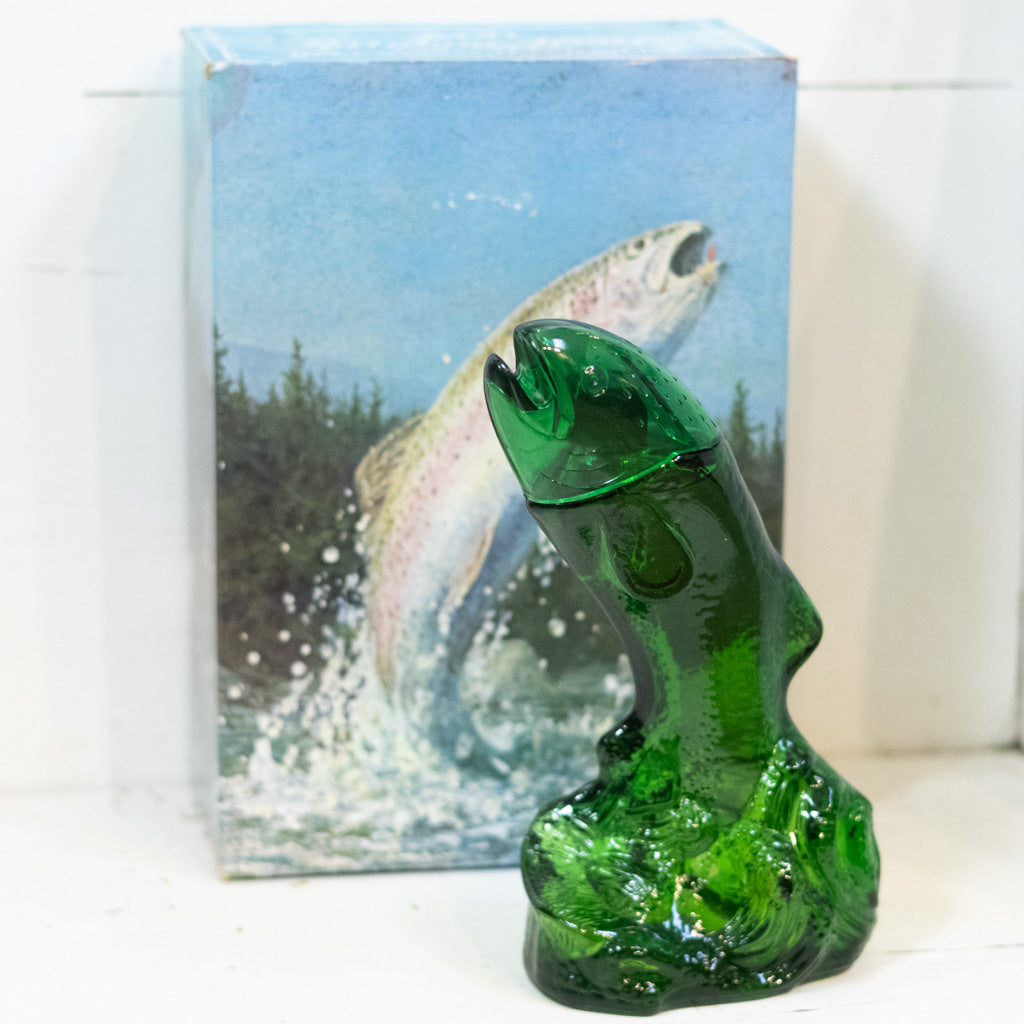 1970's Avon Trout Cologne Decanter with Box