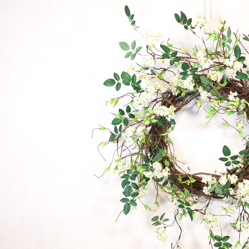 White Spirea Wreath