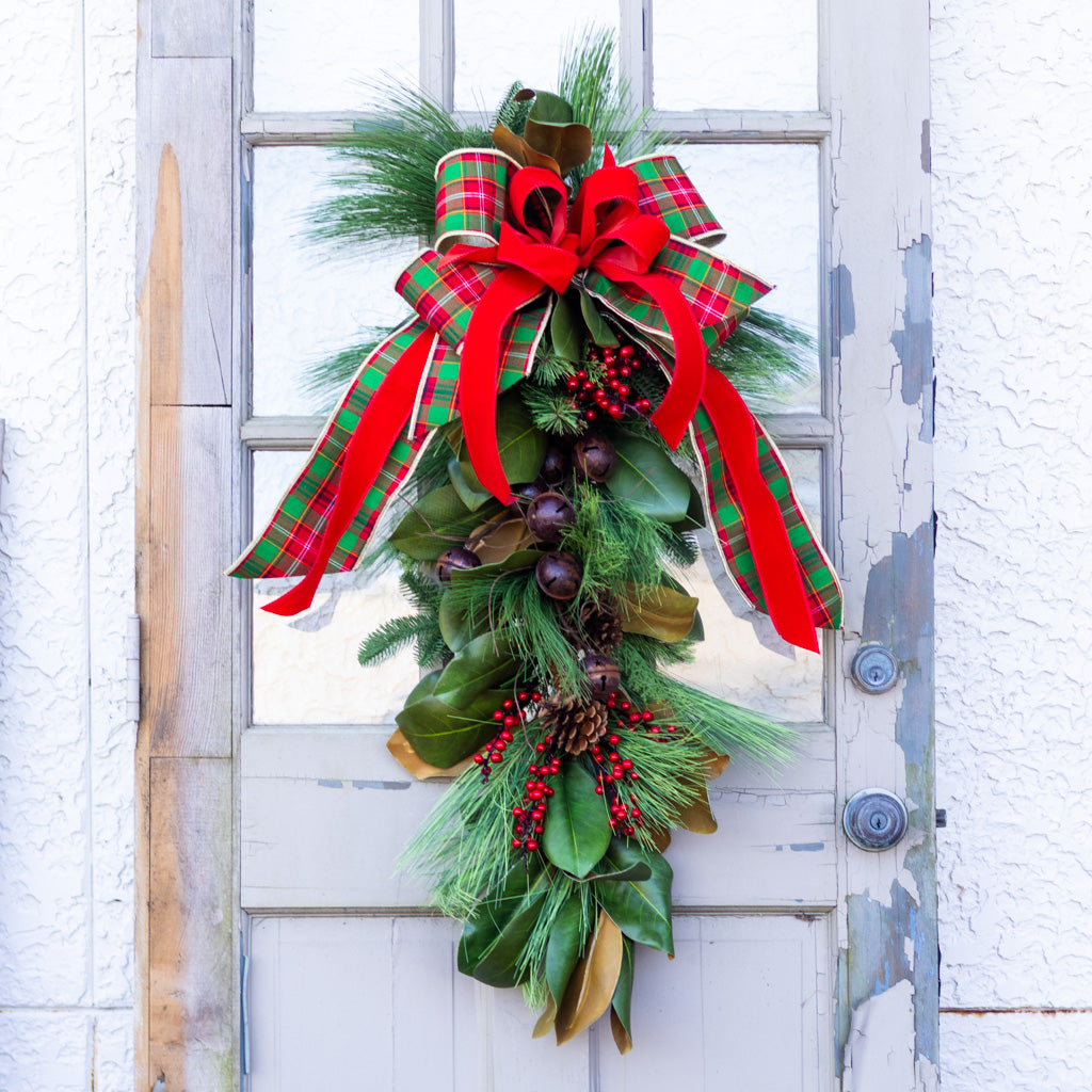 Jingle Bell Holiday Down Drop with Bow