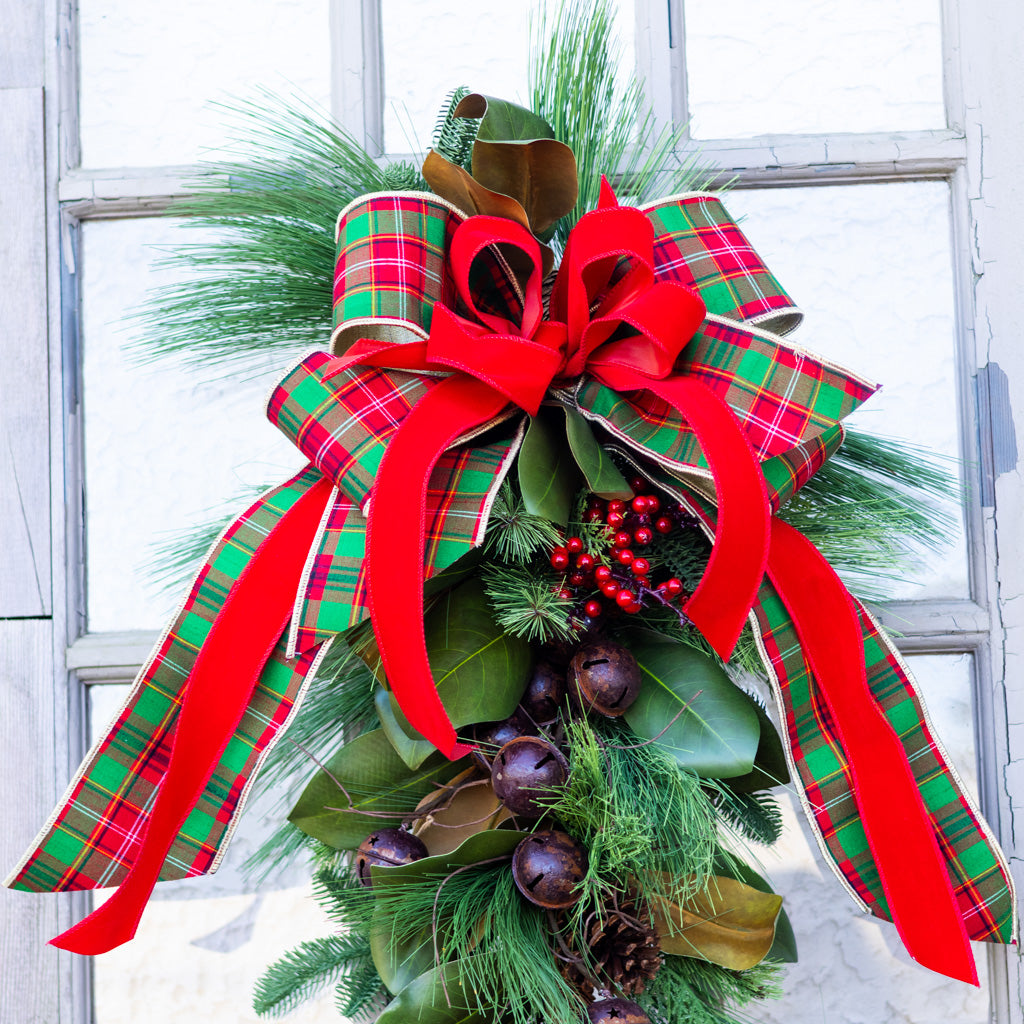 Jingle Bell Holiday Down Drop with Bow